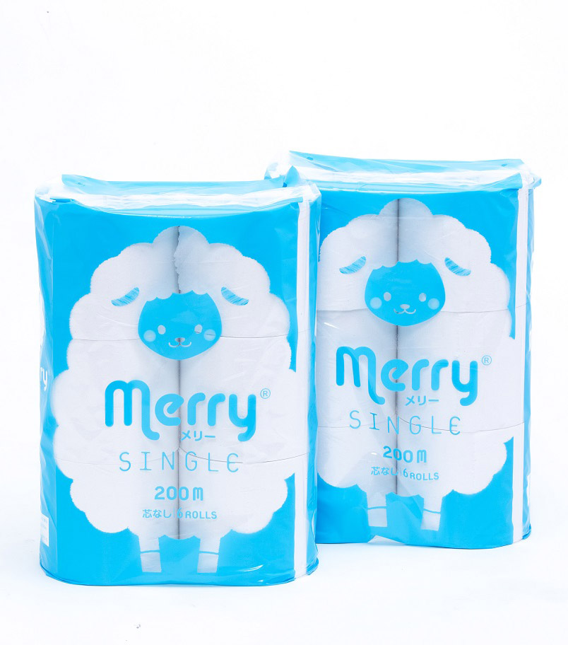 トイレットペーパー  メリー シングル 200ｍ 6ロール×5パック 芯なし
