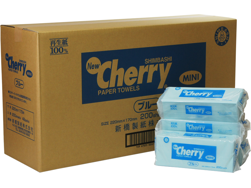 ペーパータオル ニューチェリーブルーミニタオル 200枚 48パック